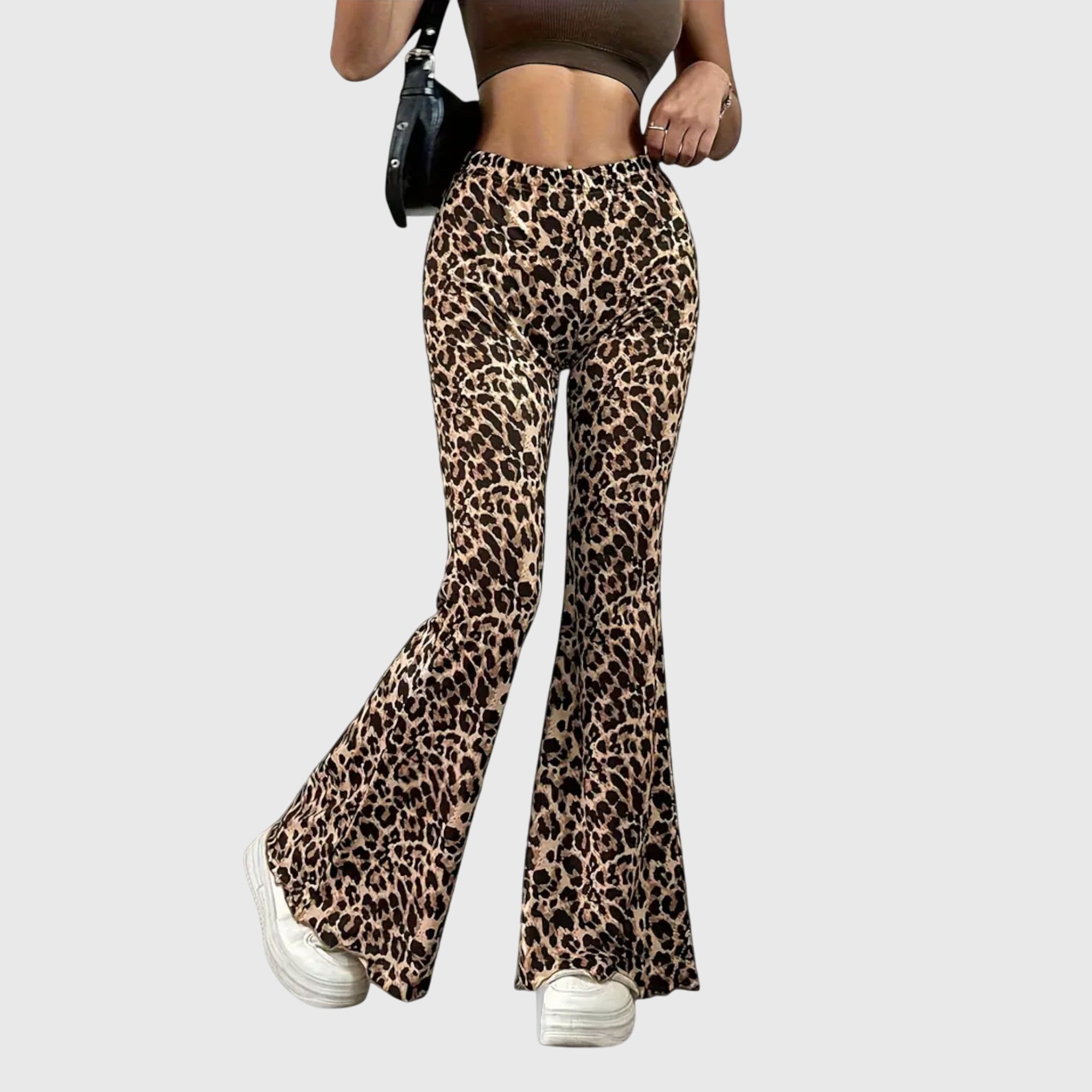 Kalhoty Bootcut s leopardím vzorem