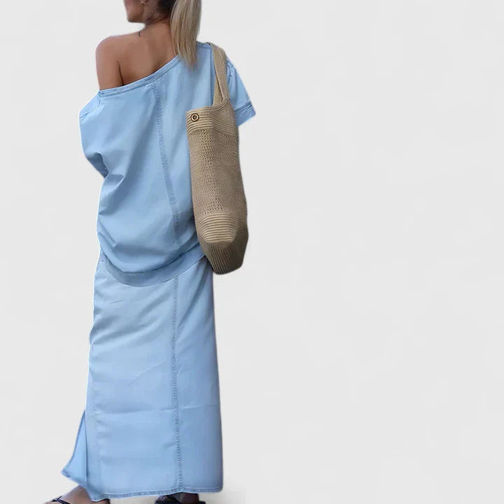 Milayne | Elegantní set s ramínky a maxi sukní