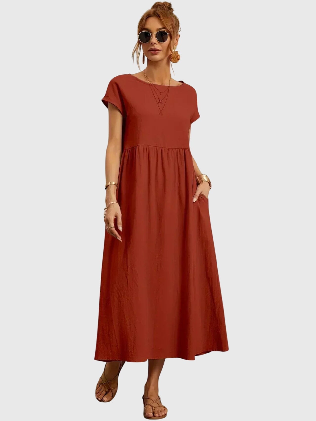 Giselle™ - Lehká šatová šaty s kapsami