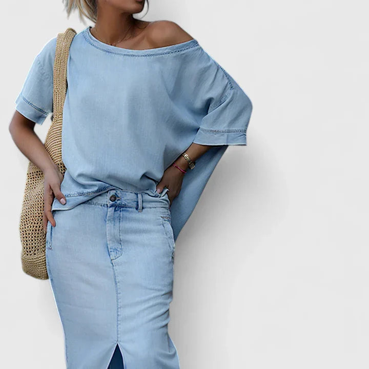 Milayne | Elegantní set s ramínky a maxi sukní